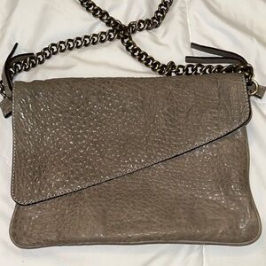 Maxon Collection Elegant Gray Leather -Crossbody Bag